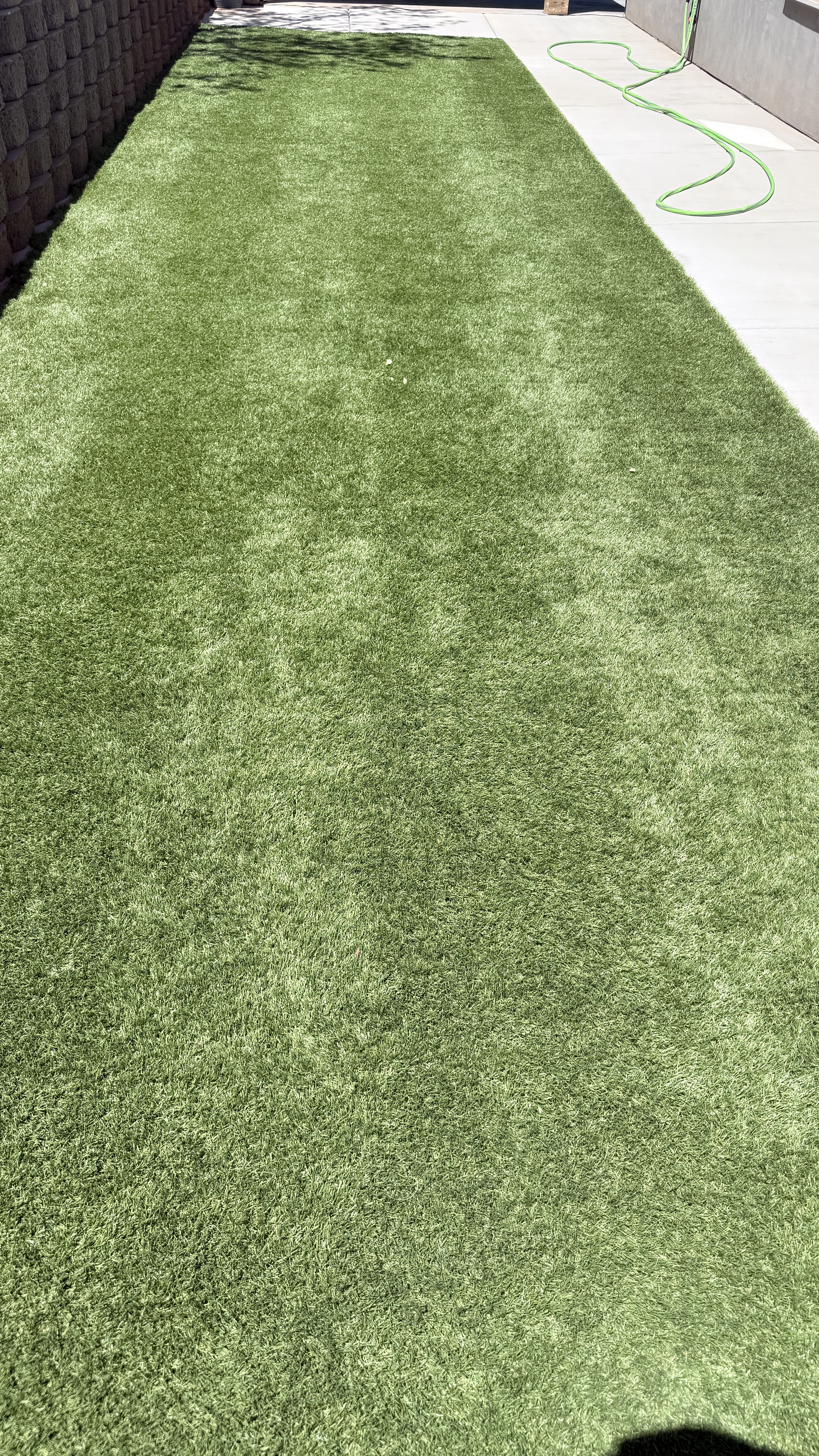 Before: flat matted turf